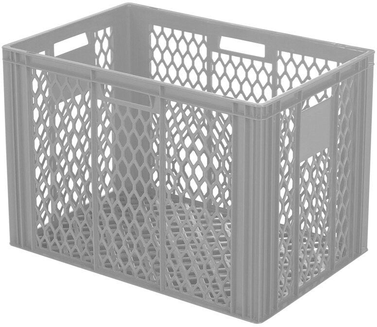 Saro BK421 bakery crate, grey perforated stacking box