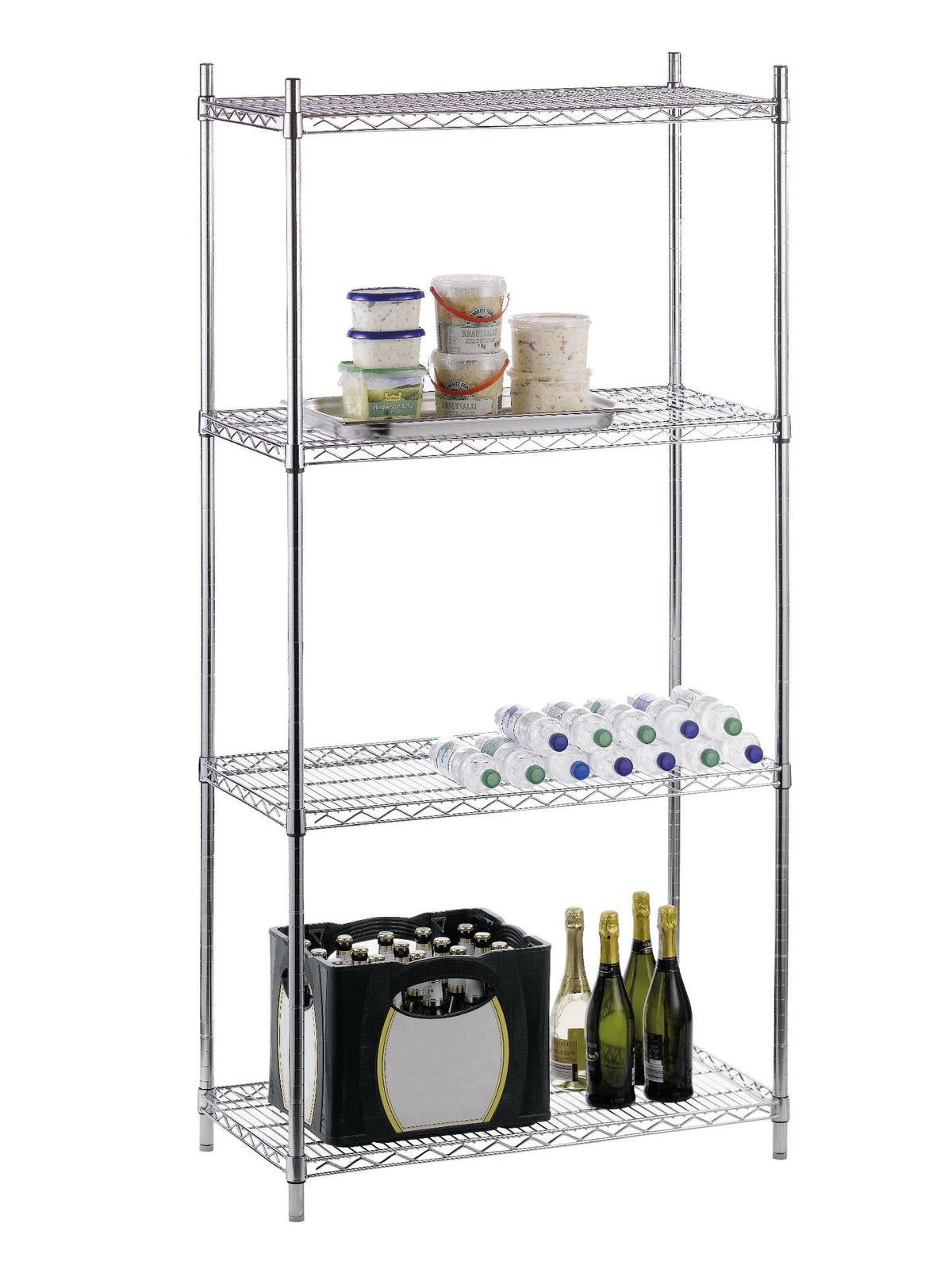 Saro GOLIATH 300 shelving unit, chrome-plated wire shelves
