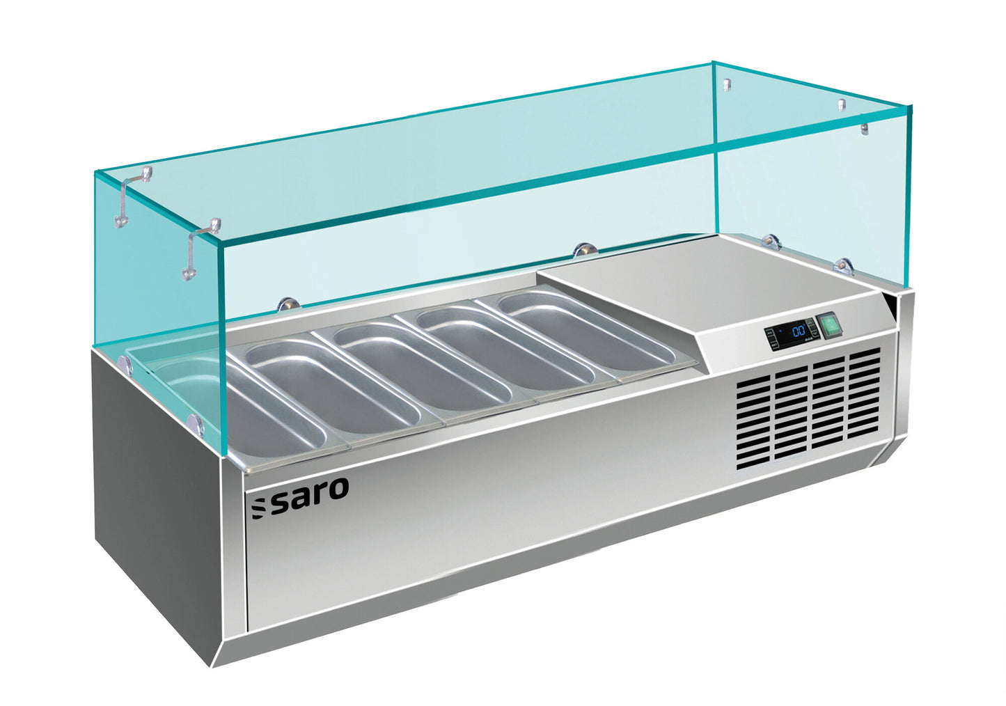 Saro VRX 1200/330 table top display, stainless steel