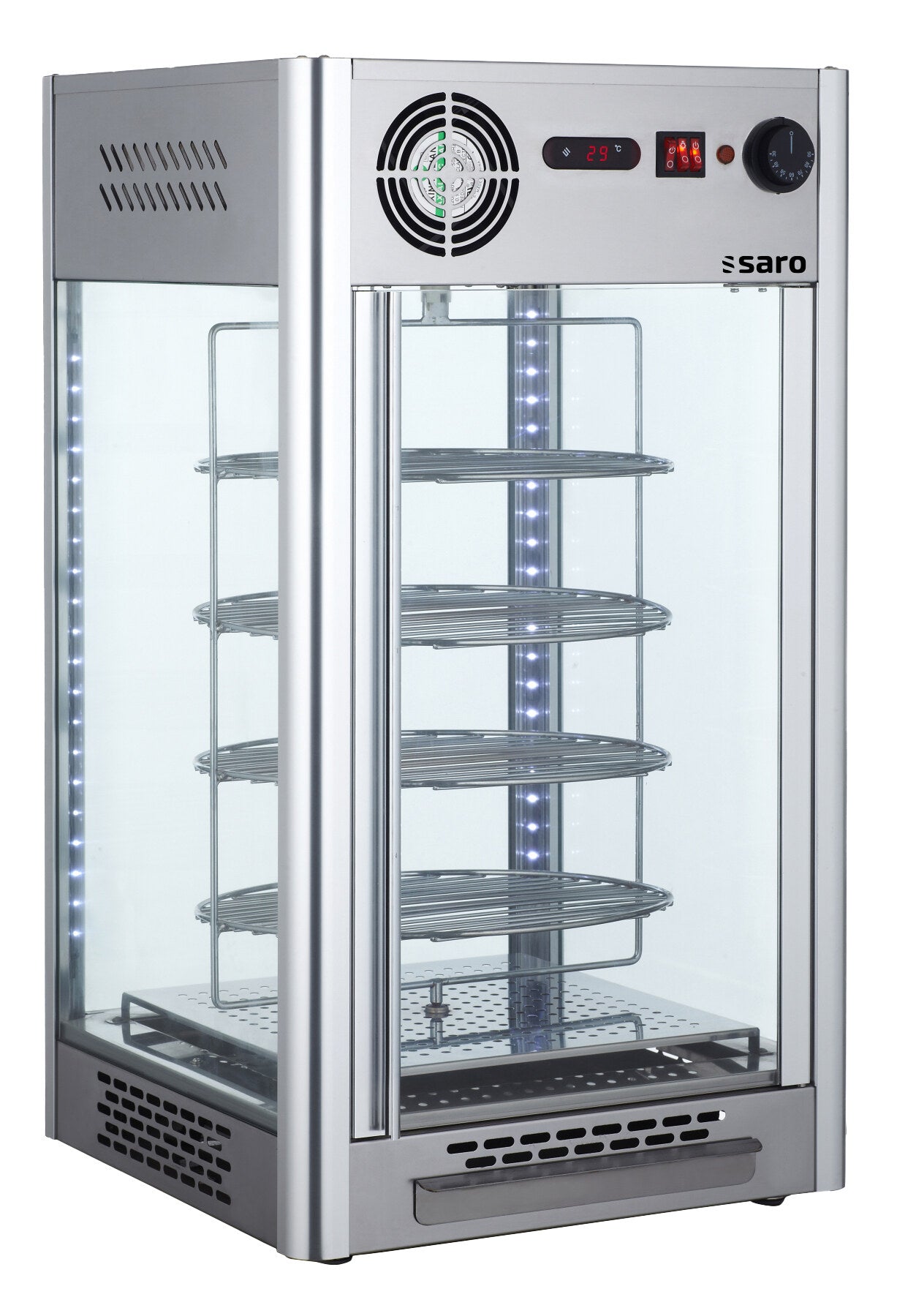 Saro LUNA heated display, stainless steel