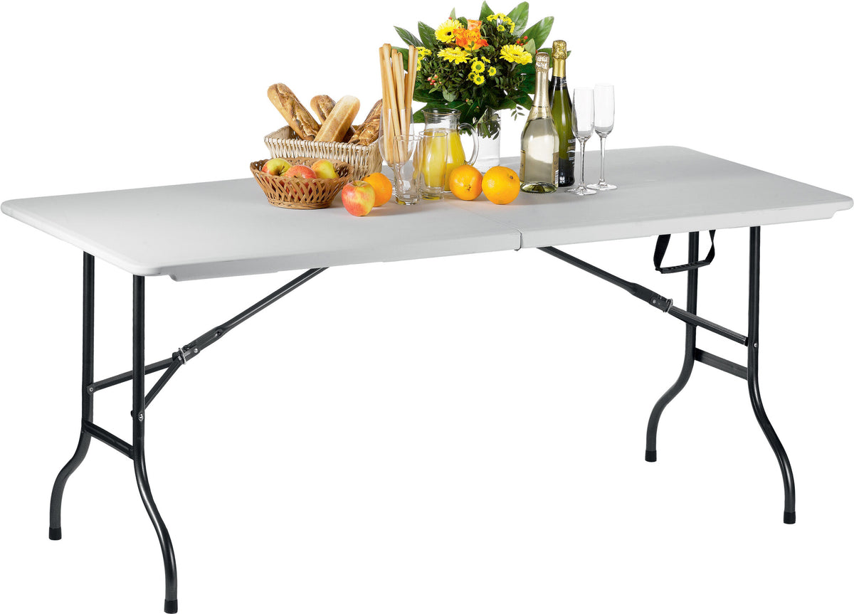 Saro PARTY 182 folding table, white top and black frame