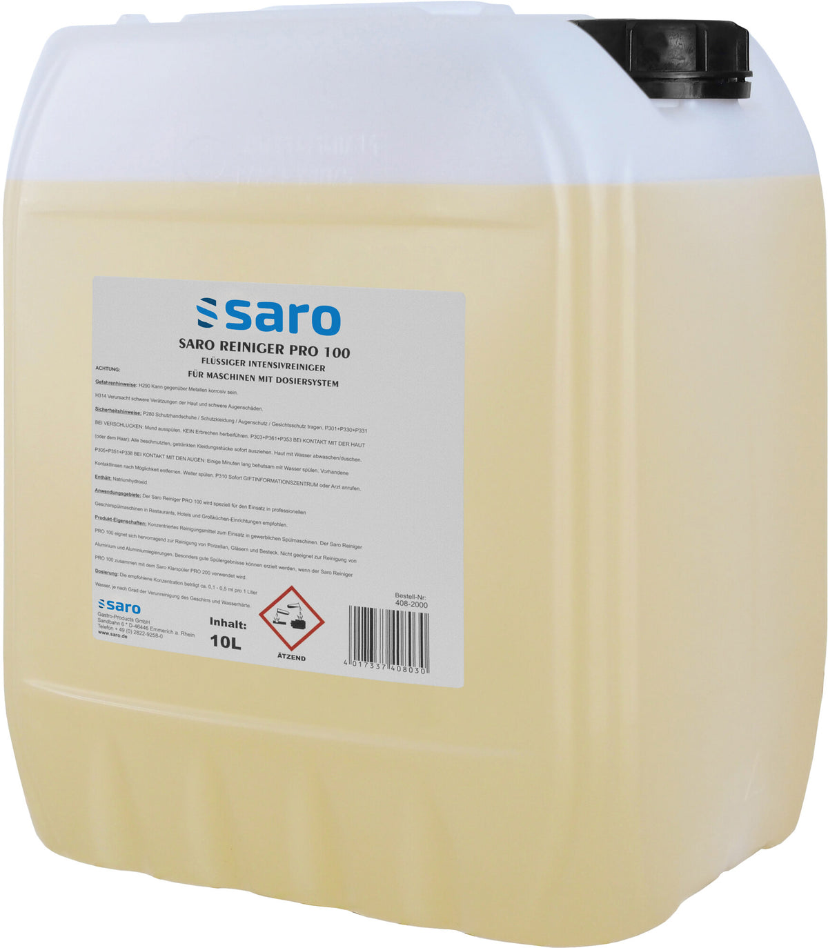 Saro PRO 100 dishwasher detergent, 10 L container