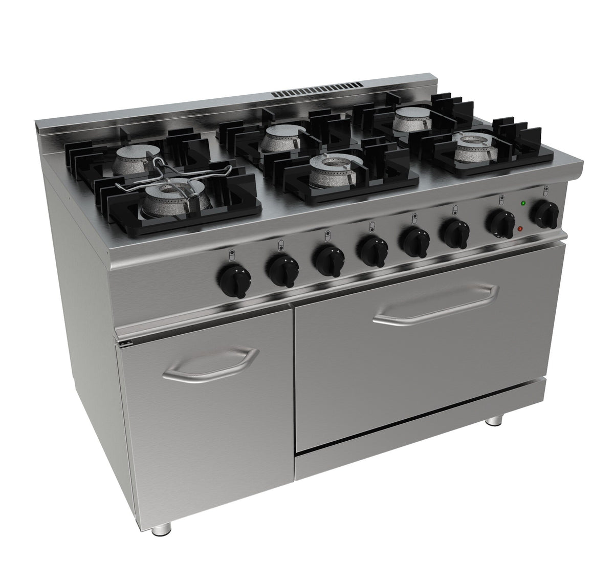 Saro E7/KUPG6LE gas cooker with electric oven, stainless steel