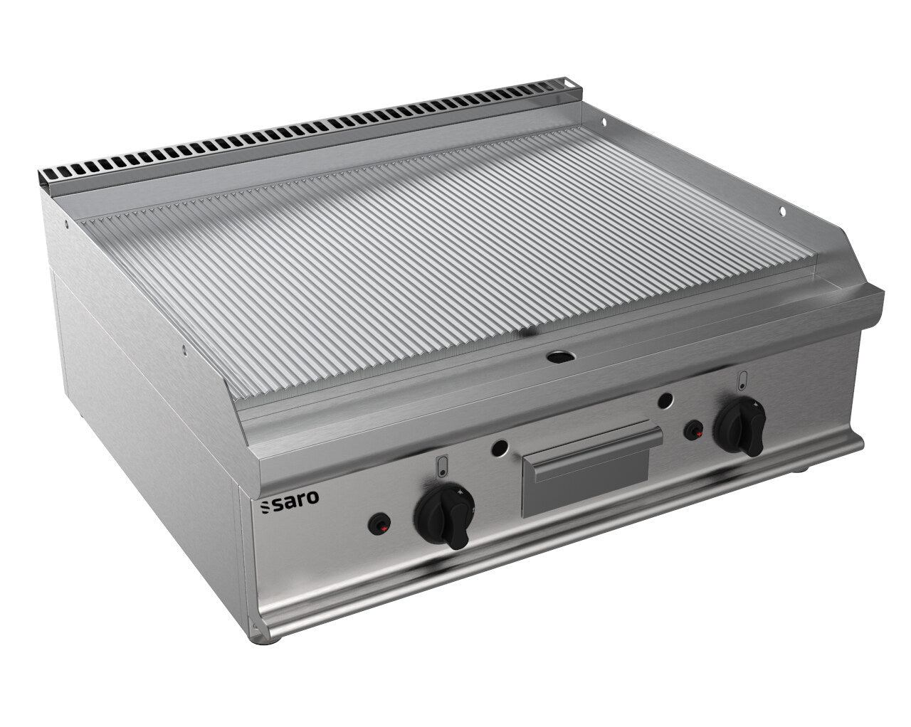 Saro E7/KTG2BBR gas griddle, grooved plate