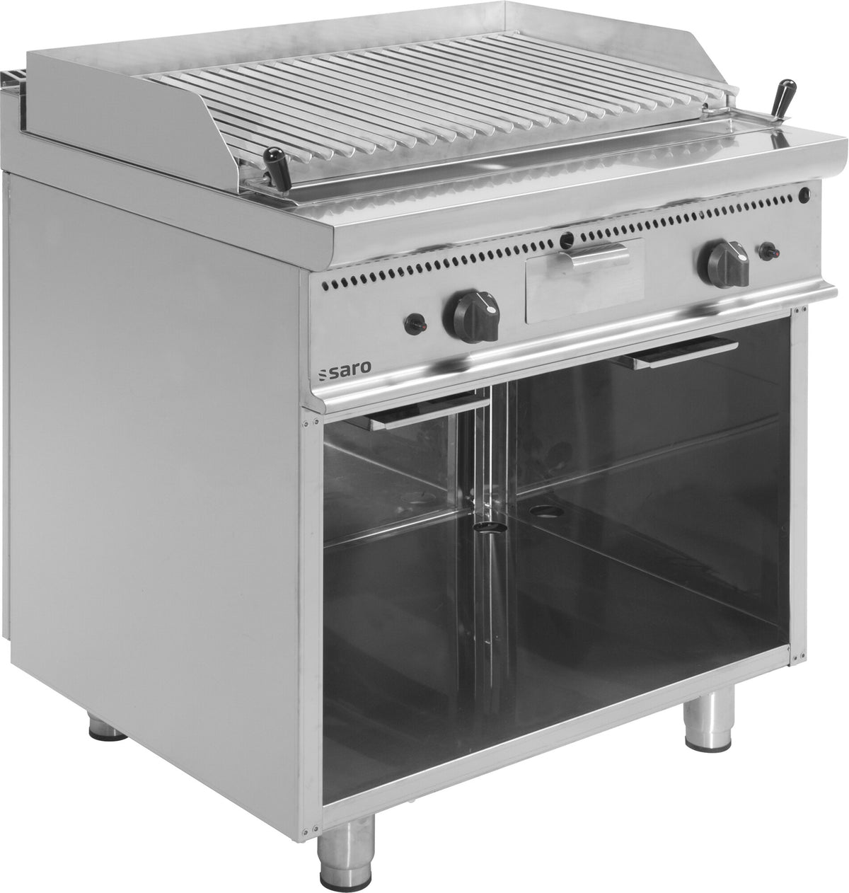 Saro E7/BS2BA gas lava rock grill, open stand