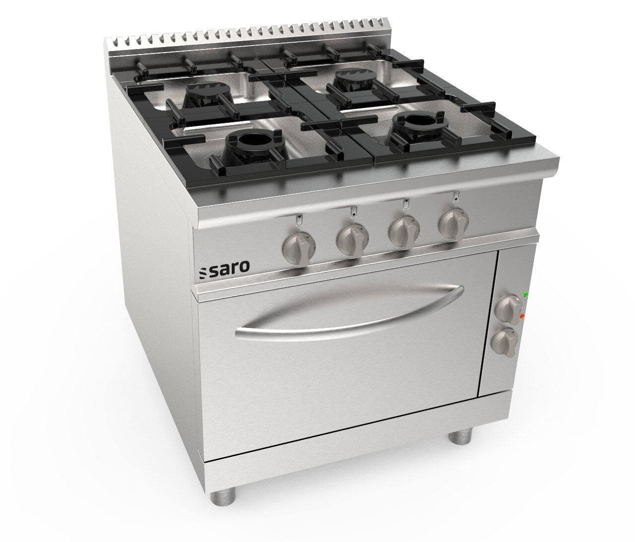 Saro LQ CUG4NE gas range with electric oven, stainless steel