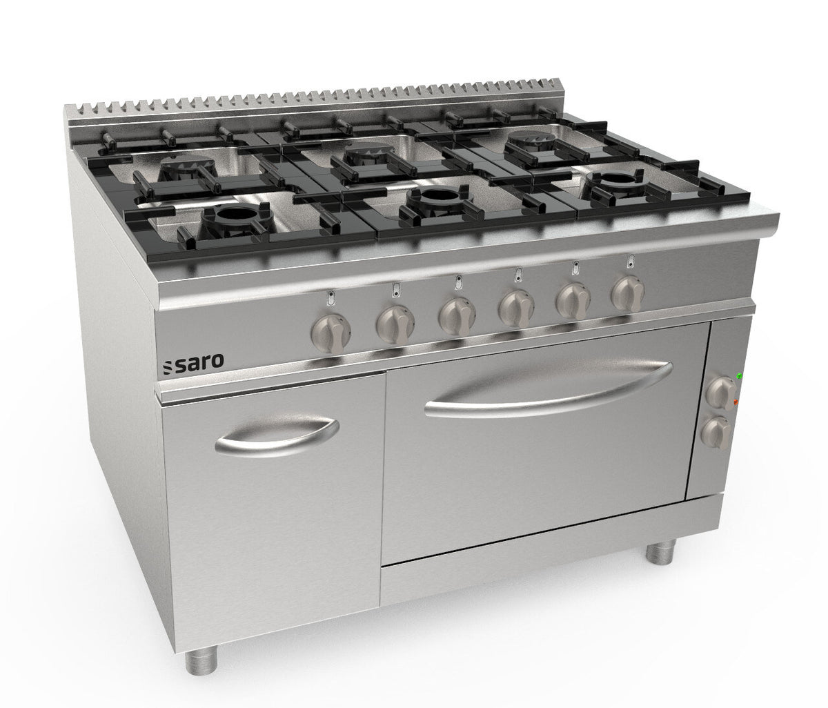 Saro LQ CUG6NE gas range with electric oven, stainless steel