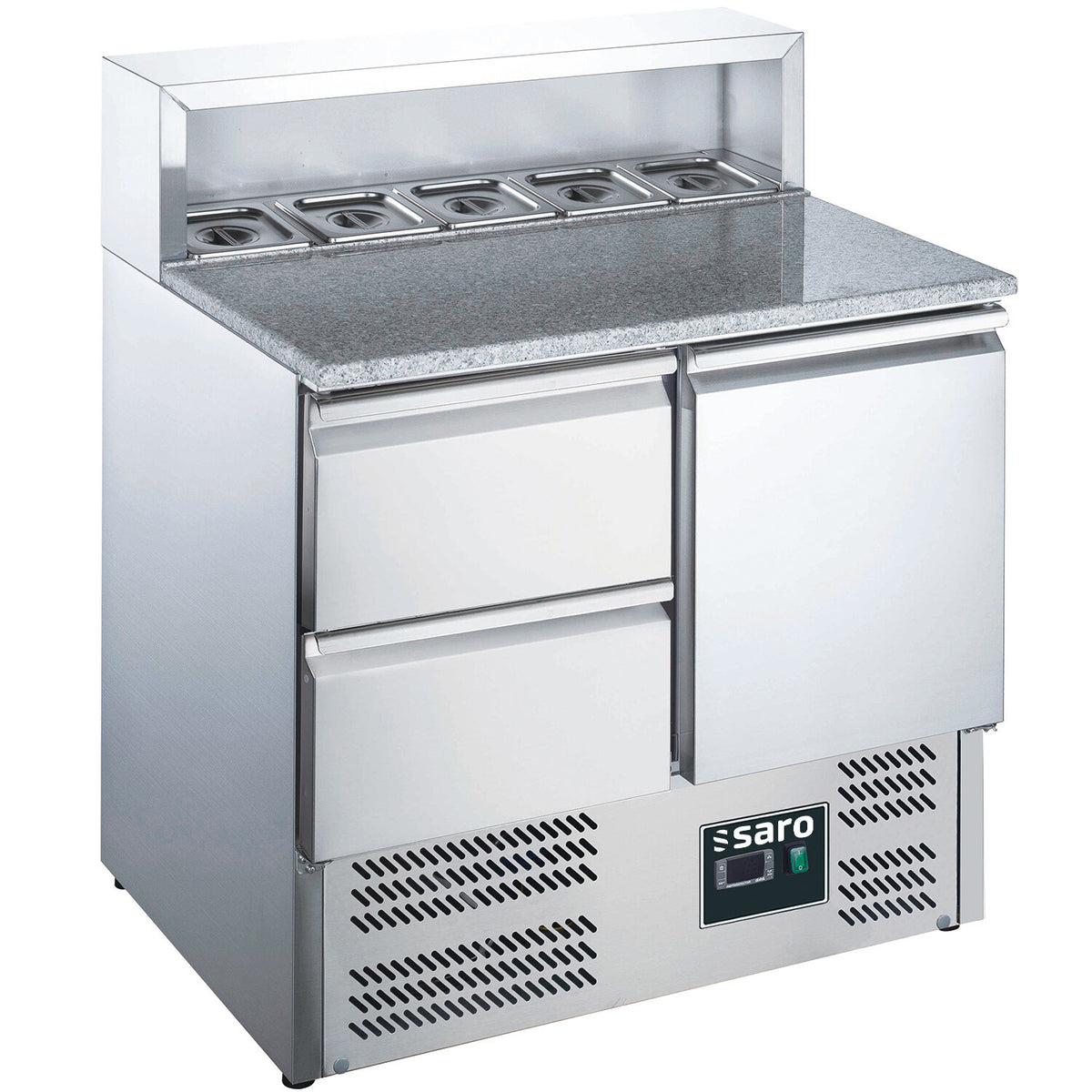 Saro EPS 900 1/2 pizza prep table with drawers, stainless steel