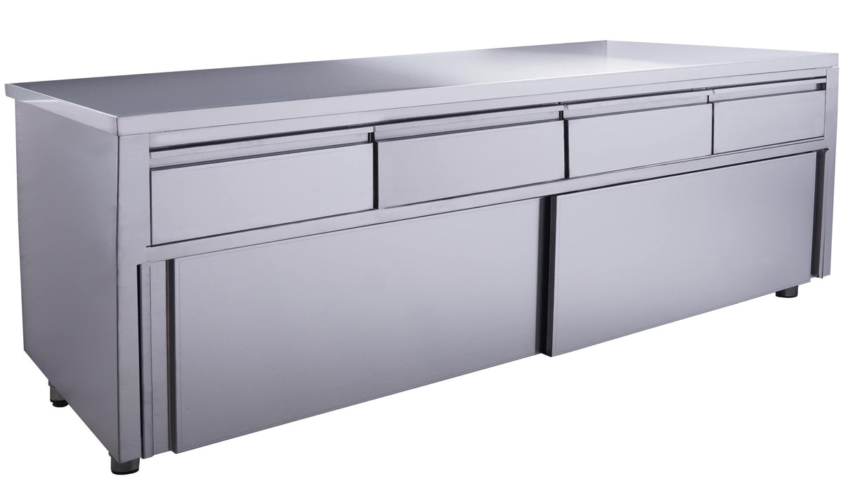 Saro sliding door cabinet, 4 drawers, 2000 x 700 mm