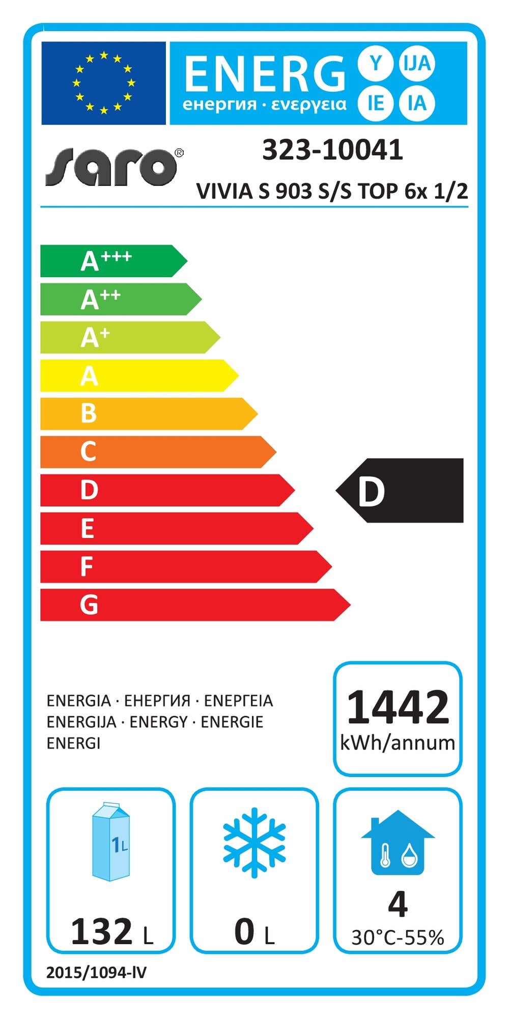 EU energy label, class D