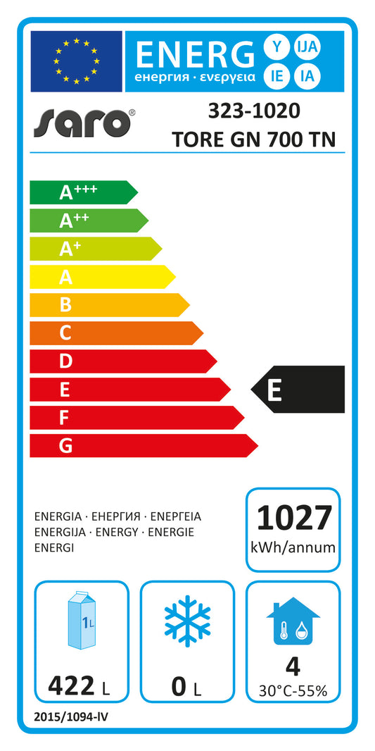 EU energy label, class E