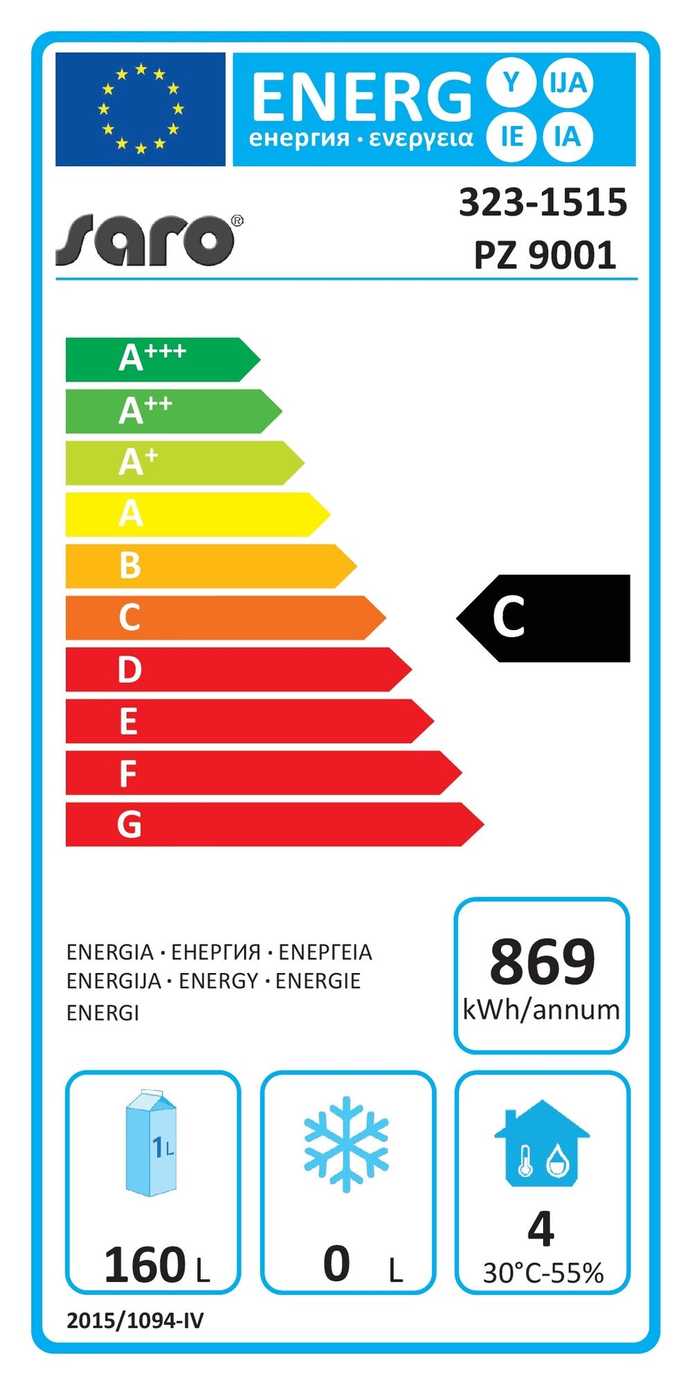 EU energy label, class C
