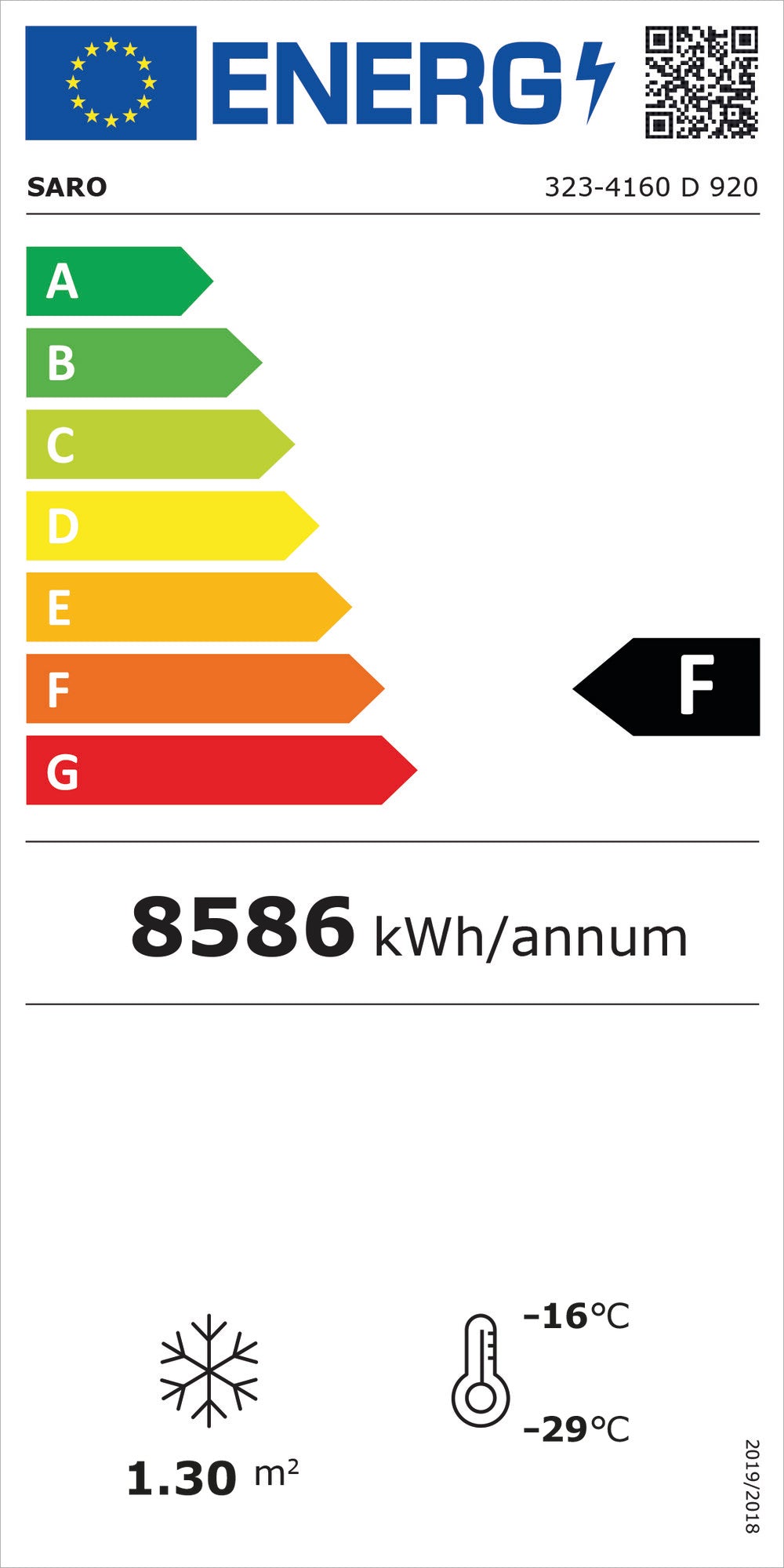 EU energy label, class F