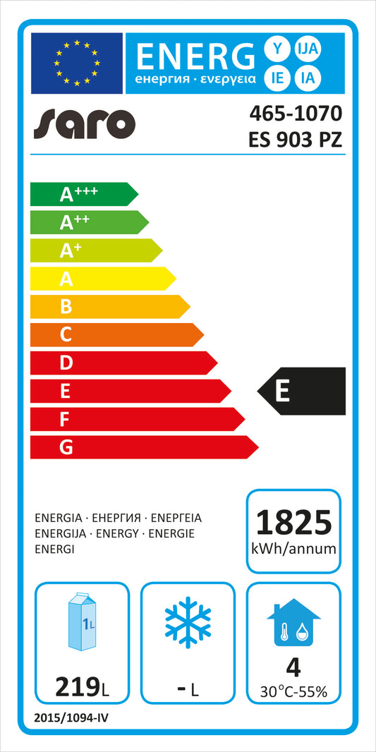 EU energy label, class E