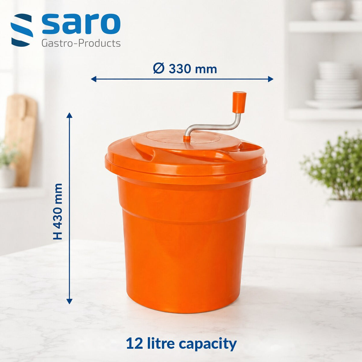 Saro Rena 121 salad spinner, dimensions diagram