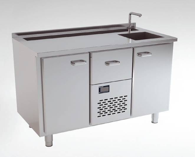 Bar Refrigeration Table, 1260mm, 2/6°C, 1 Door