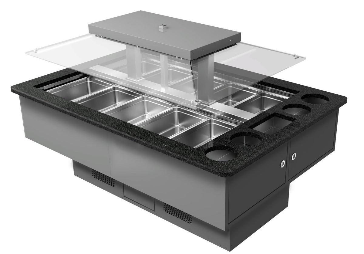 Vitrum refrigerated salad bar RSB 10GN-2S, two zones of five GN 1/1, double-sided