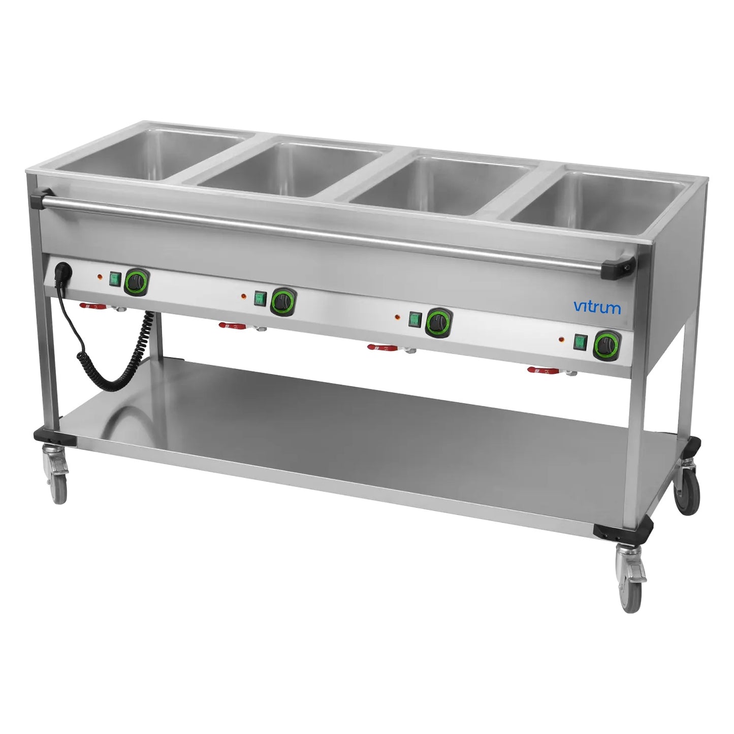 Bain Marie Trolley, 4x GN 1/1, 30-90°C, 3 kW