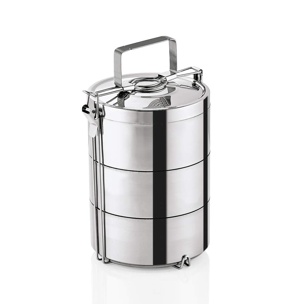 Insulated Food Container, 3x 0.6 L, Stainless Steel