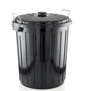 Waste Bin with Lid & Locking Clips, 550 L
