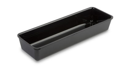 System 28 Acrylic Counter Tray, 420x140x60mm, Black
