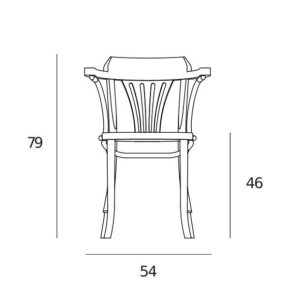 Classic Armchair, Solid Beech, H790 × W540 × D490 mm