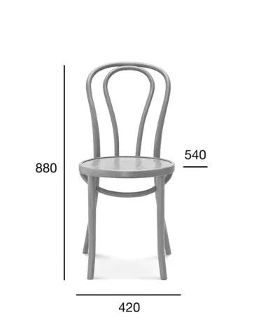 Bentwood Dining Chair, Solid Beech, 490 mm Seat