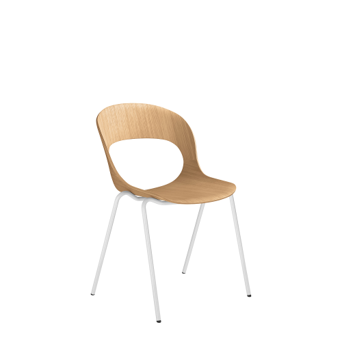 LD Seating Chair Lotus, Oak Veneer, Steel 4-Leg Base
