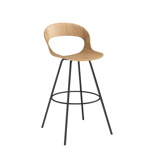 LD Seating Bar Stool Lotus, Oak Veneer & Steel, 720 mm