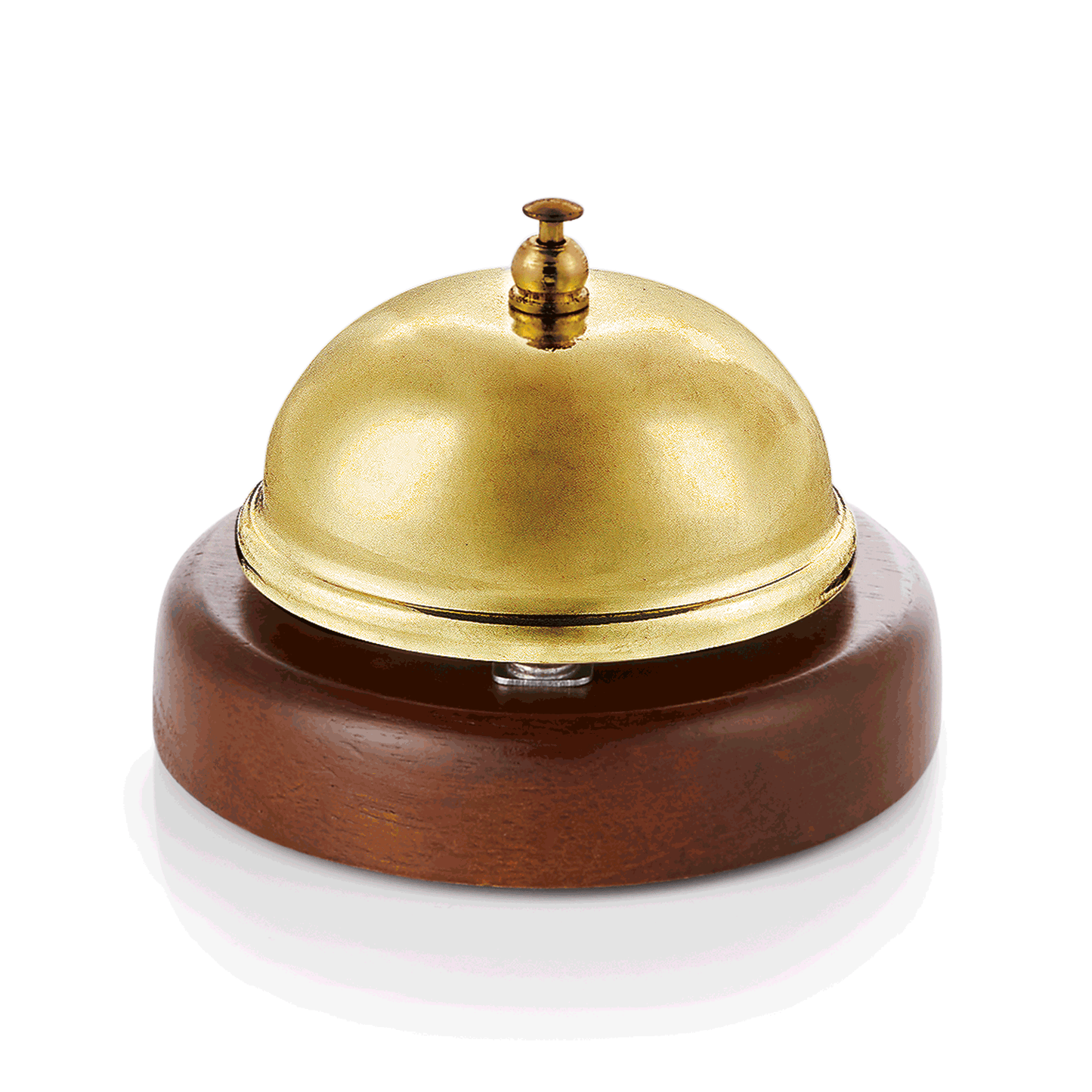 Was Reception Bell with Wooden Coaster, Ø90 mm, Titanium Gold