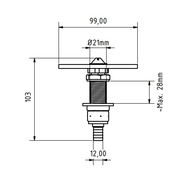 Glass Rinsing System, Plastic Drip Tray, 4 bar