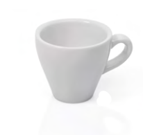 White Porcelain Espresso Cup, 90 ml, Set of 6