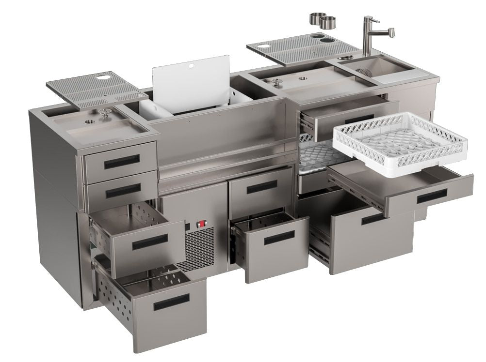 Manhattan Two-Person Bar Module, 2200×650×900 mm