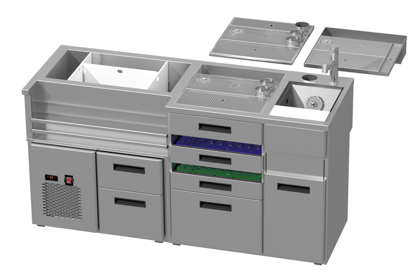Modular Bar Station, 1800 mm, Freezer & Ice Well