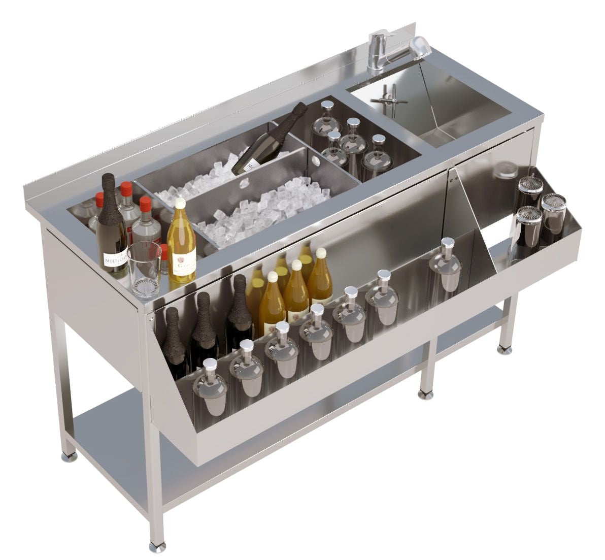 Bar Module, Ice Well & Sink, 1400 × 740 × 900 mm