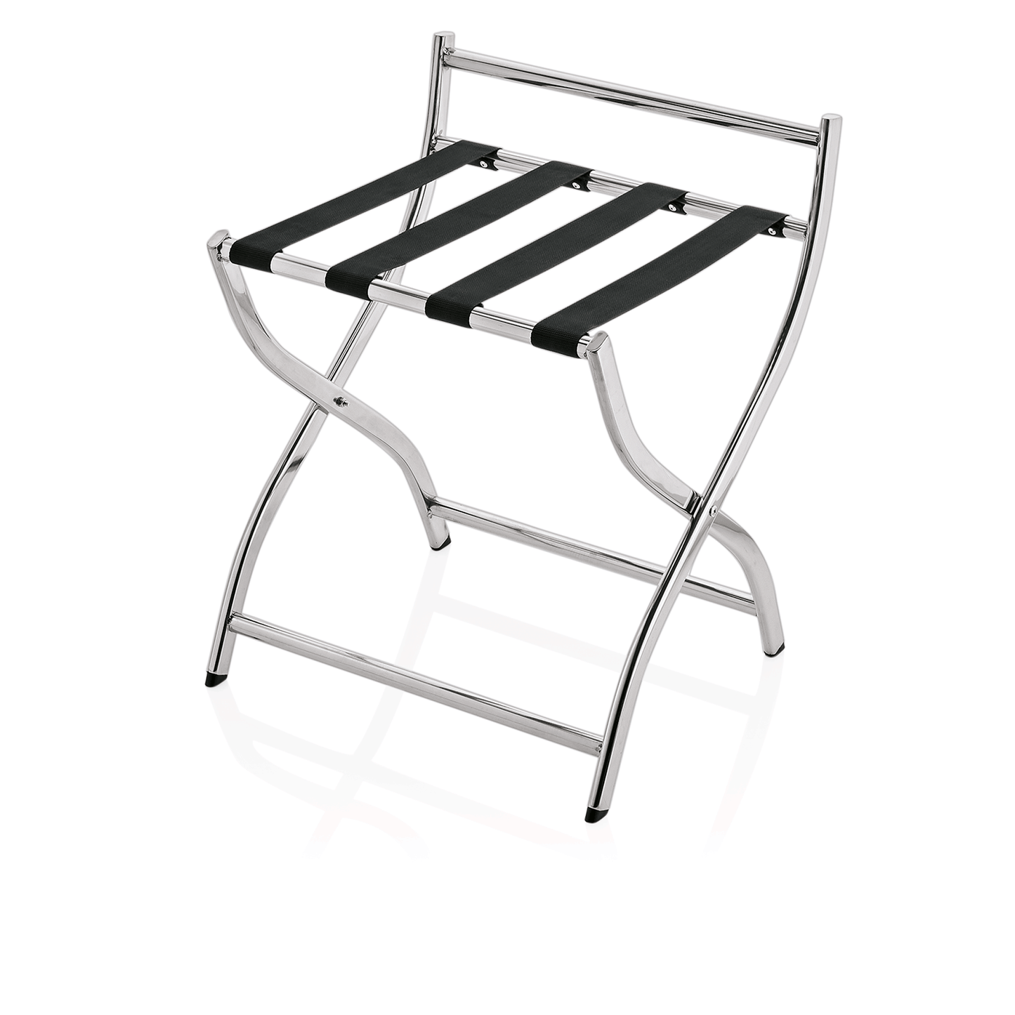 Was Folding Luggage Rack with Wall Protection, Stainless Steel