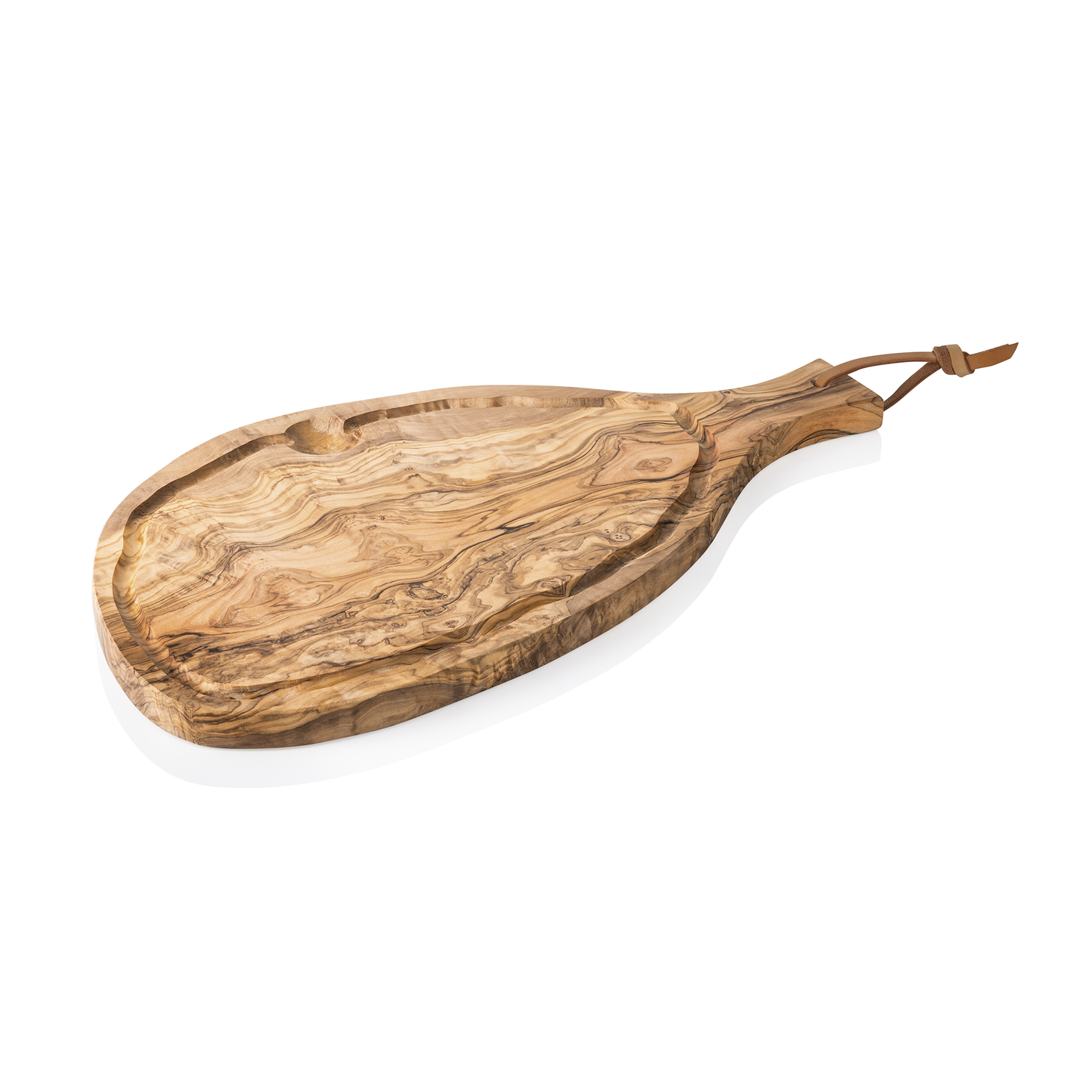 Was Serving Board with Handle Olive, 480 x 218 mm