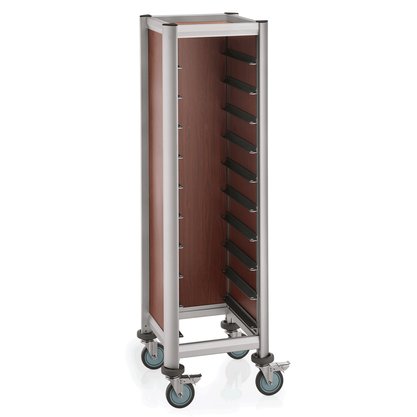 Was Tray Trolley Single Mensa, Wood-Look Brown, 10 Trays