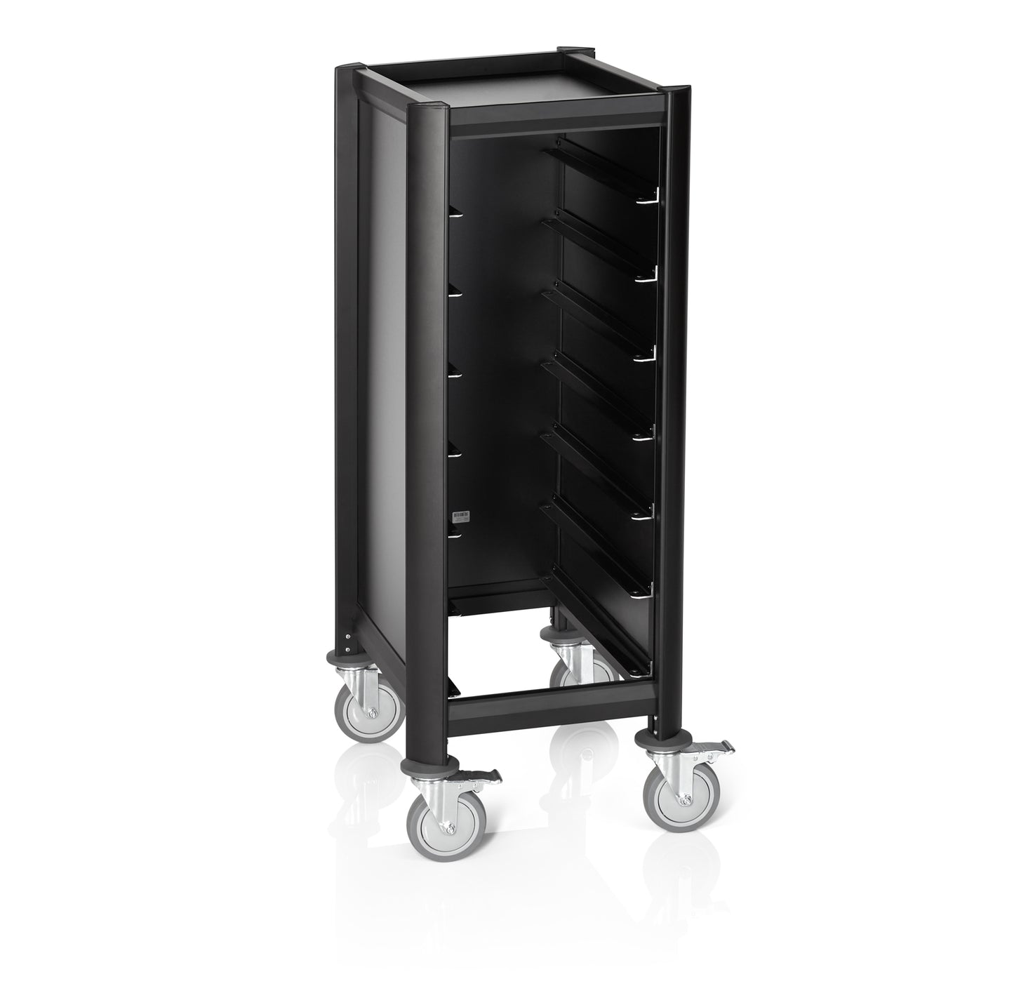 Was Tray Trolley Single Mensa Black, GN 1/1, Black, 7 Trays