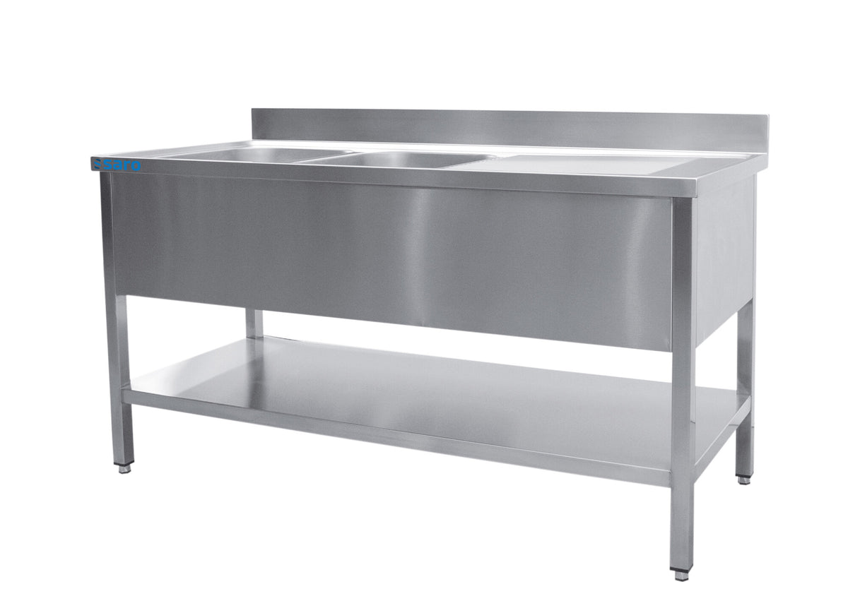 Saro Sink with two basins, left - 700 mm depth, 2000mm