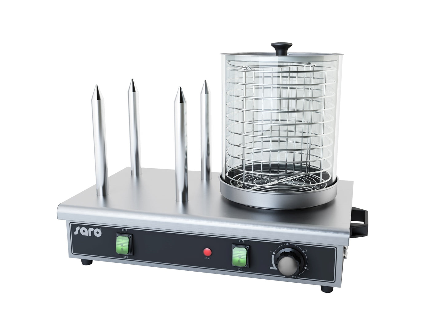 Steam Hot Dog Cooker, 4 Skewers, 0.65 kW