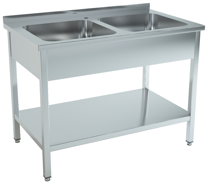 Washing station with two sink