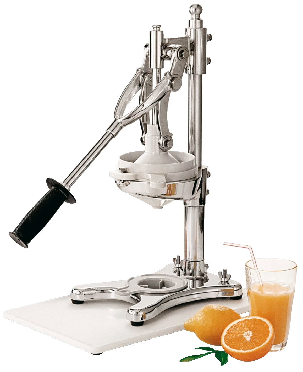 Manual Orange Juicer, Lever Press, Chrome