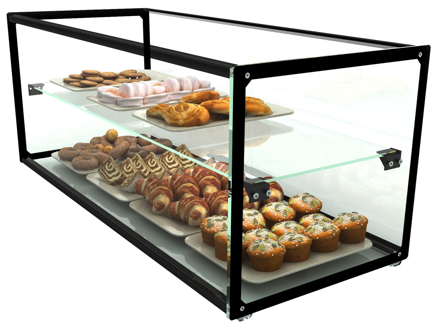 Neutral Countertop Show Display, 920mm, Sliding Door
