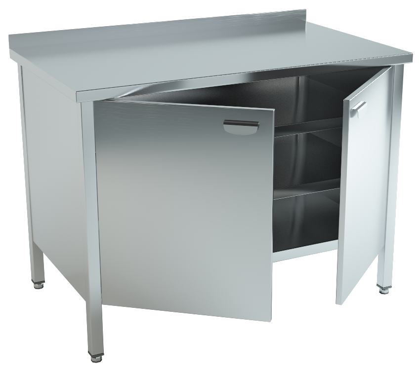 Cabinet for glasses with hinged doors