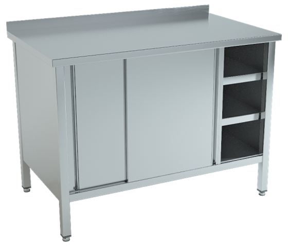 Cabinet for glasses with hinged doors