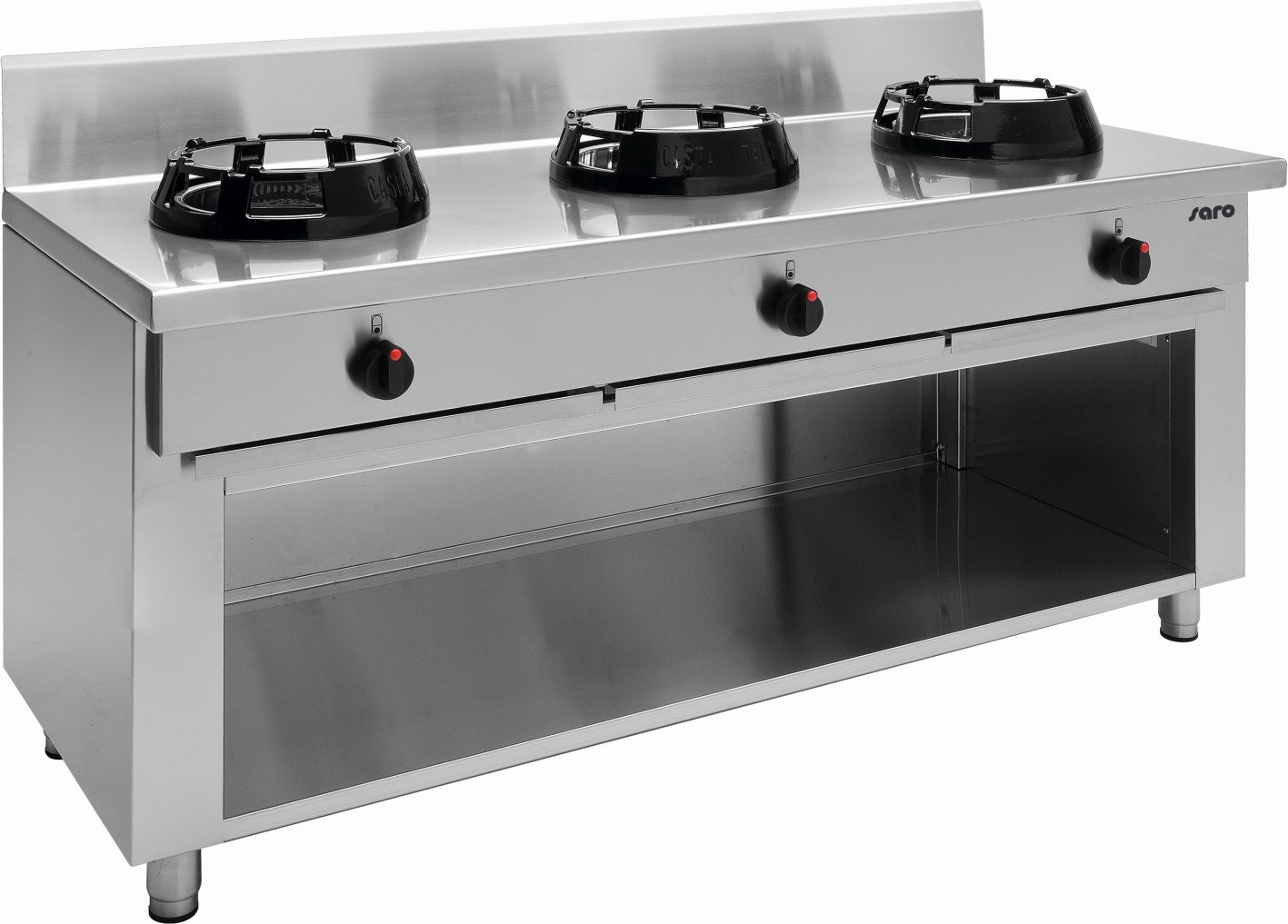 Floor-Standing Gas Wok Cooker, 3 Burners, 63 kW