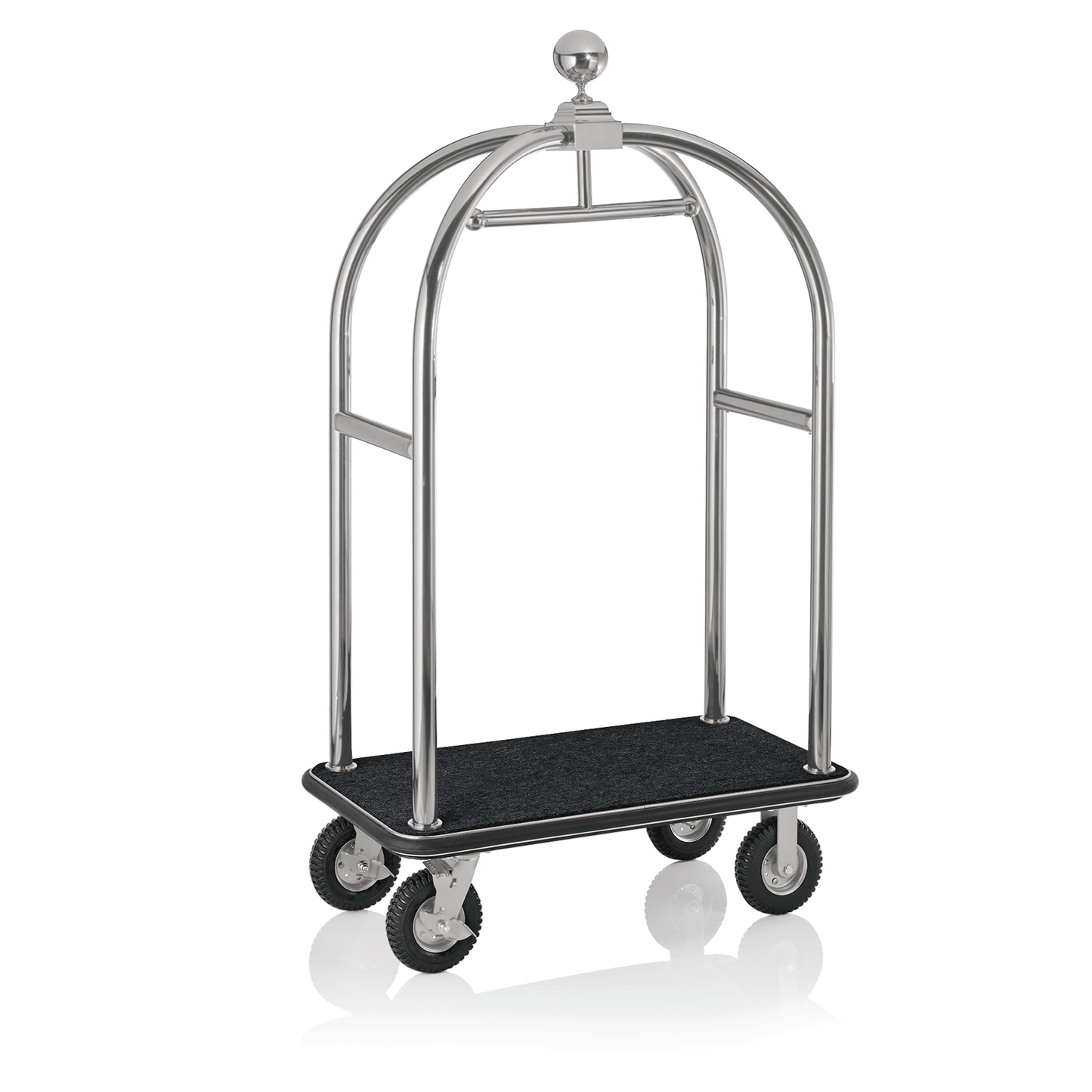 Was Luggage Trolley Drift, Brushed Stainless Steel, Black Carpet