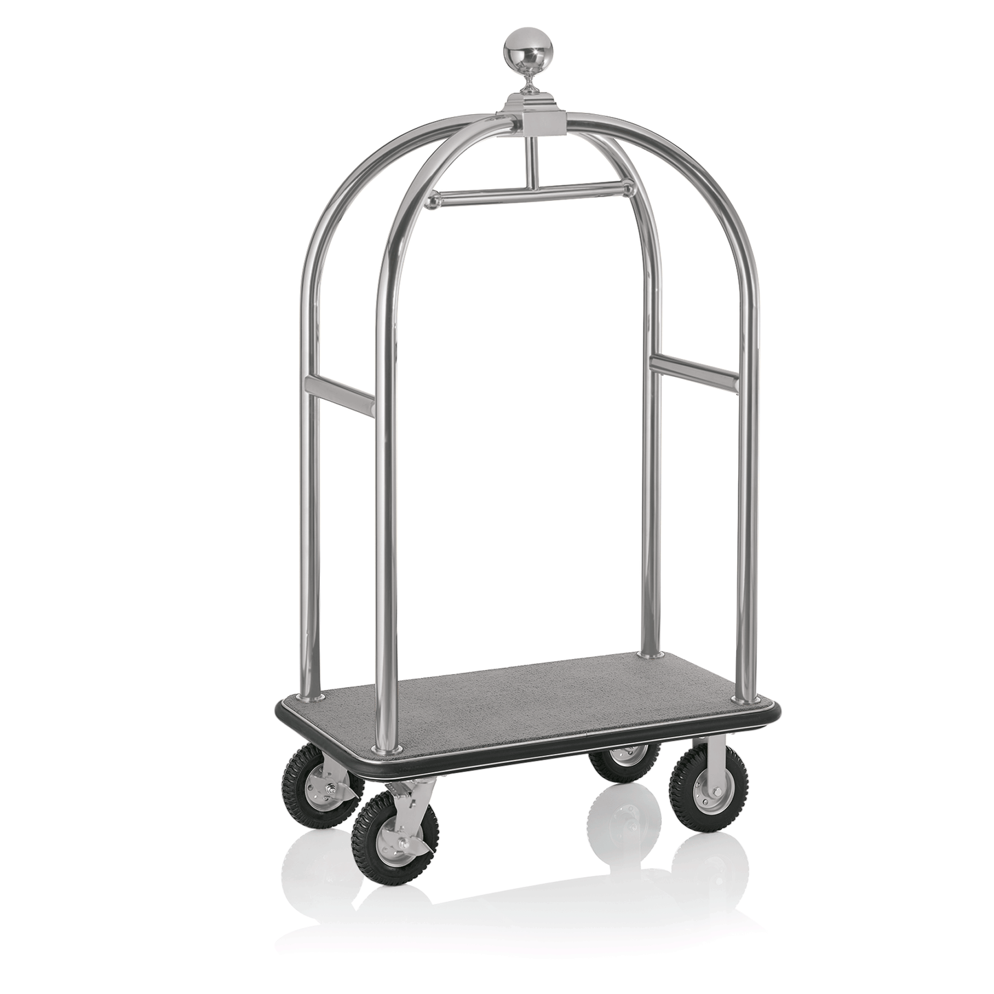 Was Luggage Trolley Drift, Brushed Stainless Steel, Grey Carpet