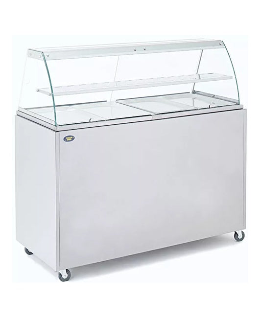 Panoramic Bain-Marie Display on Wheeled Cart, 4x GN 1/1, 3.6 kW
